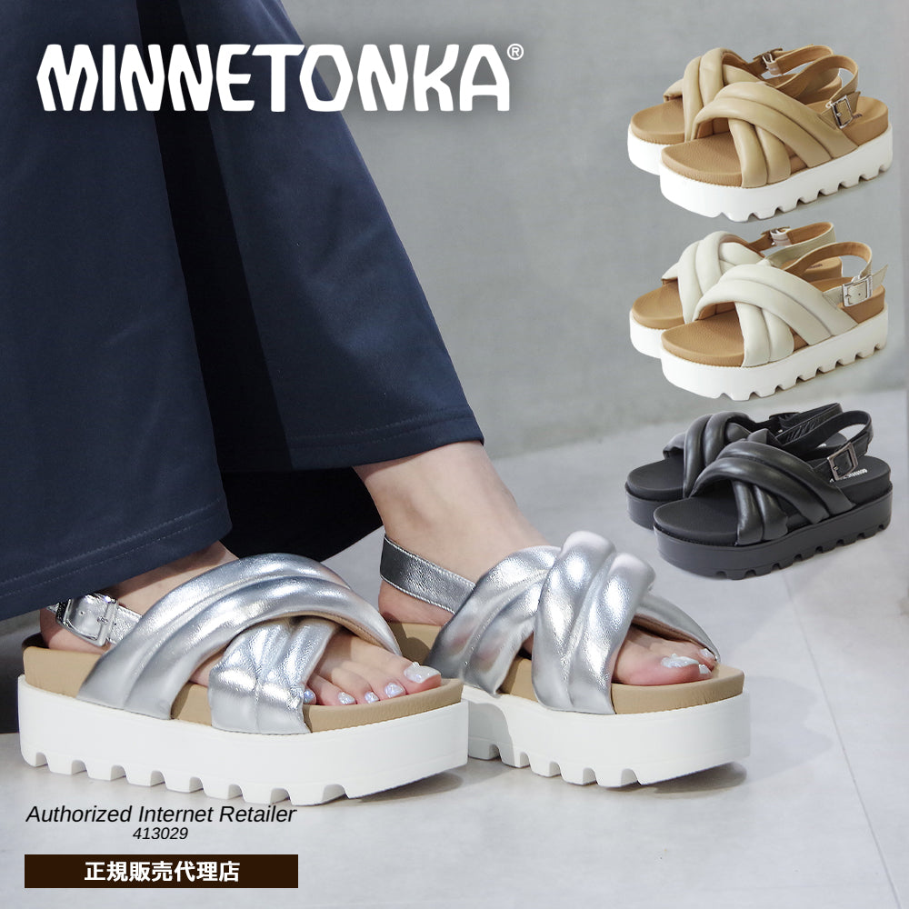【ミネトンカ MINNETONKA】正規販売代理店 正規品 クロスベルトパデッドサンダル【23M03】
