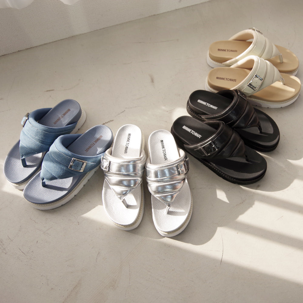 【特典付き】【MINNETONKA ミネトンカ】正規販売代理店 正規品 【25M03】 プラットフォームパフィトングサンダル