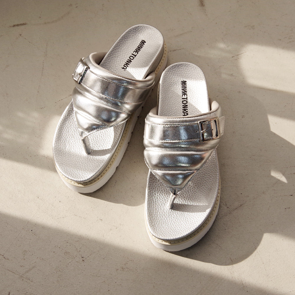 【特典付き】【MINNETONKA ミネトンカ】正規販売代理店 正規品 【25M03】 プラットフォームパフィトングサンダル