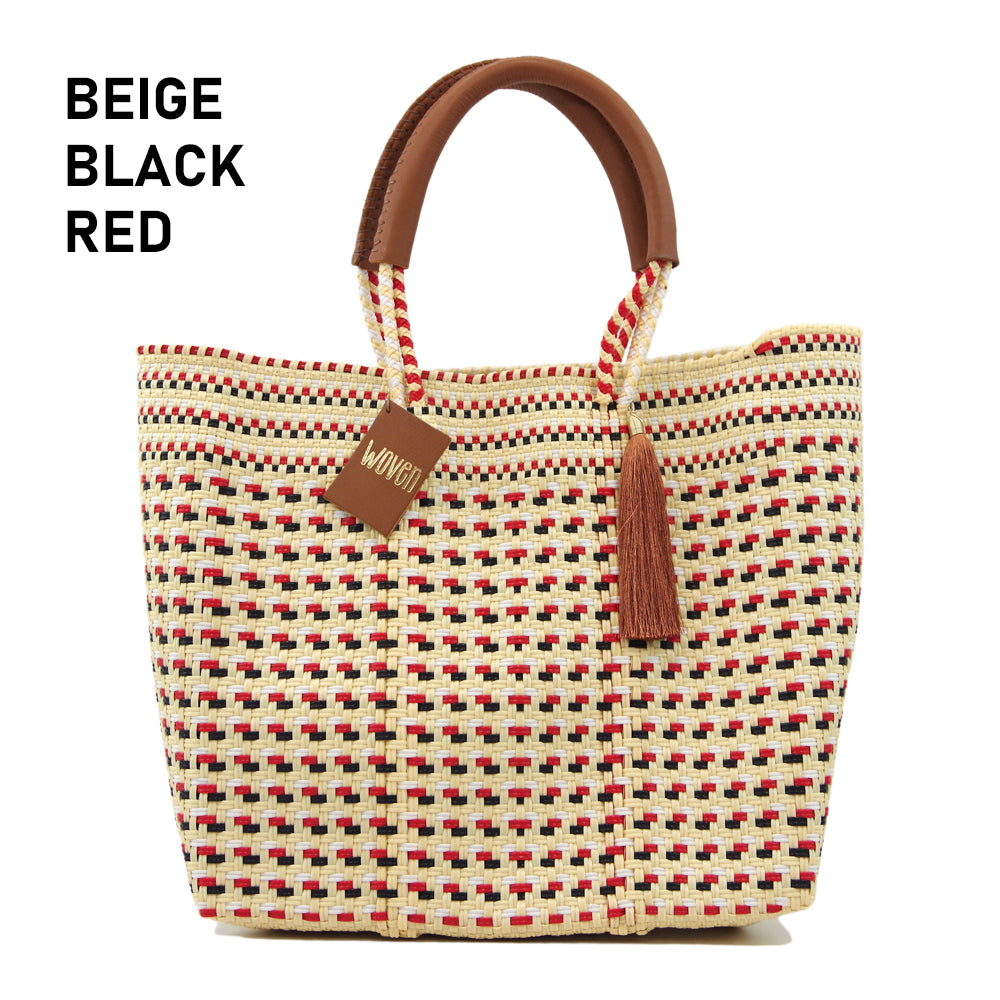【WOVEN ウーヴン】Middle Tote ミドルトート メキシコ製 バスケットバッグ メルカドバッグ