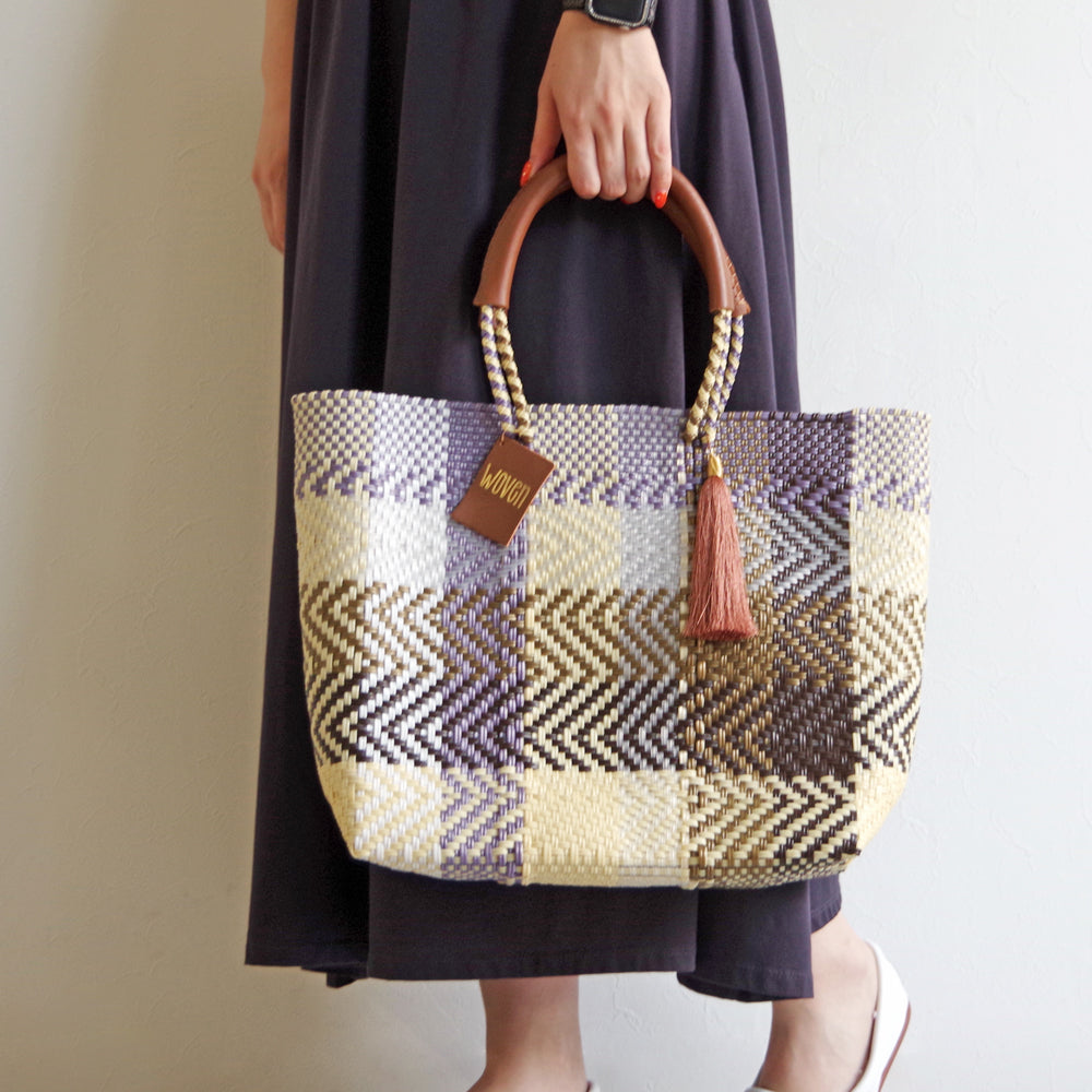 【WOVEN ウーヴン】Middle Tote ミドルトート メキシコ製 バスケットバッグ メルカドバッグ