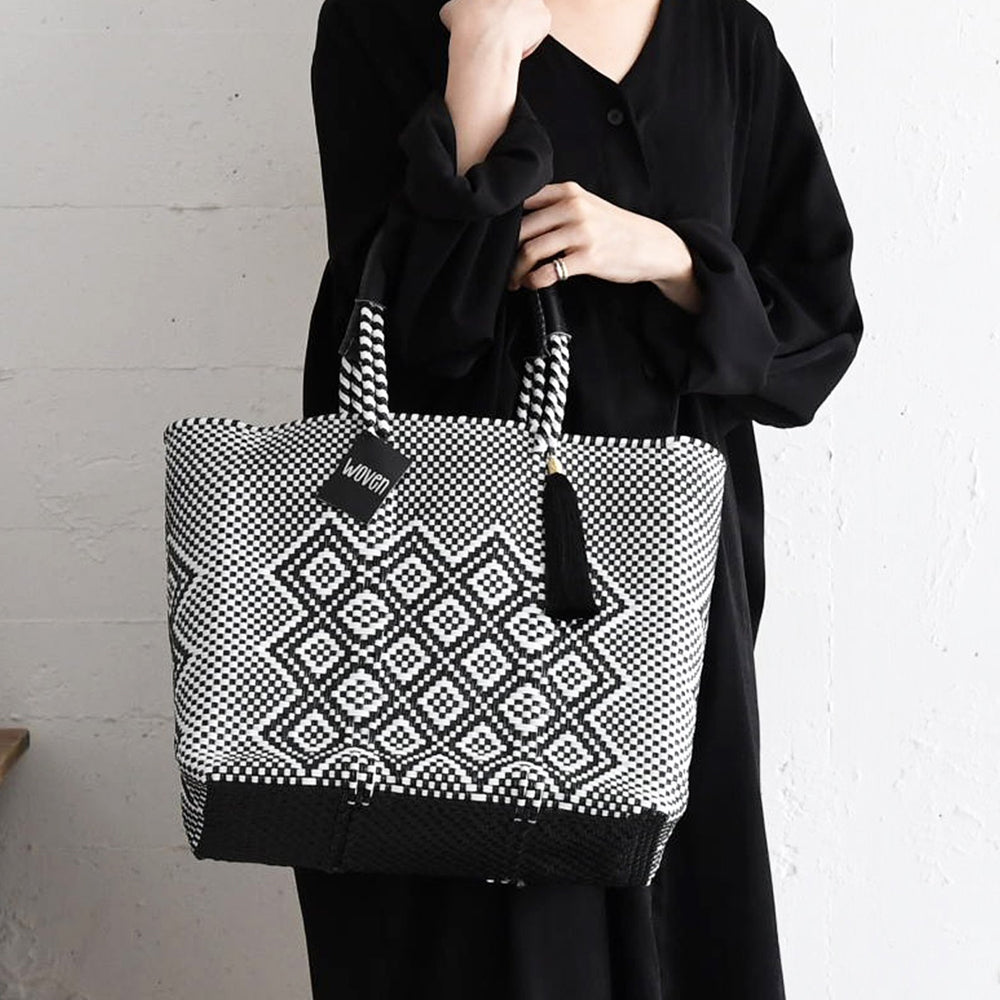 【WOVEN ウーヴン】Middle Tote ミドルトート メキシコ製 バスケットバッグ メルカドバッグ