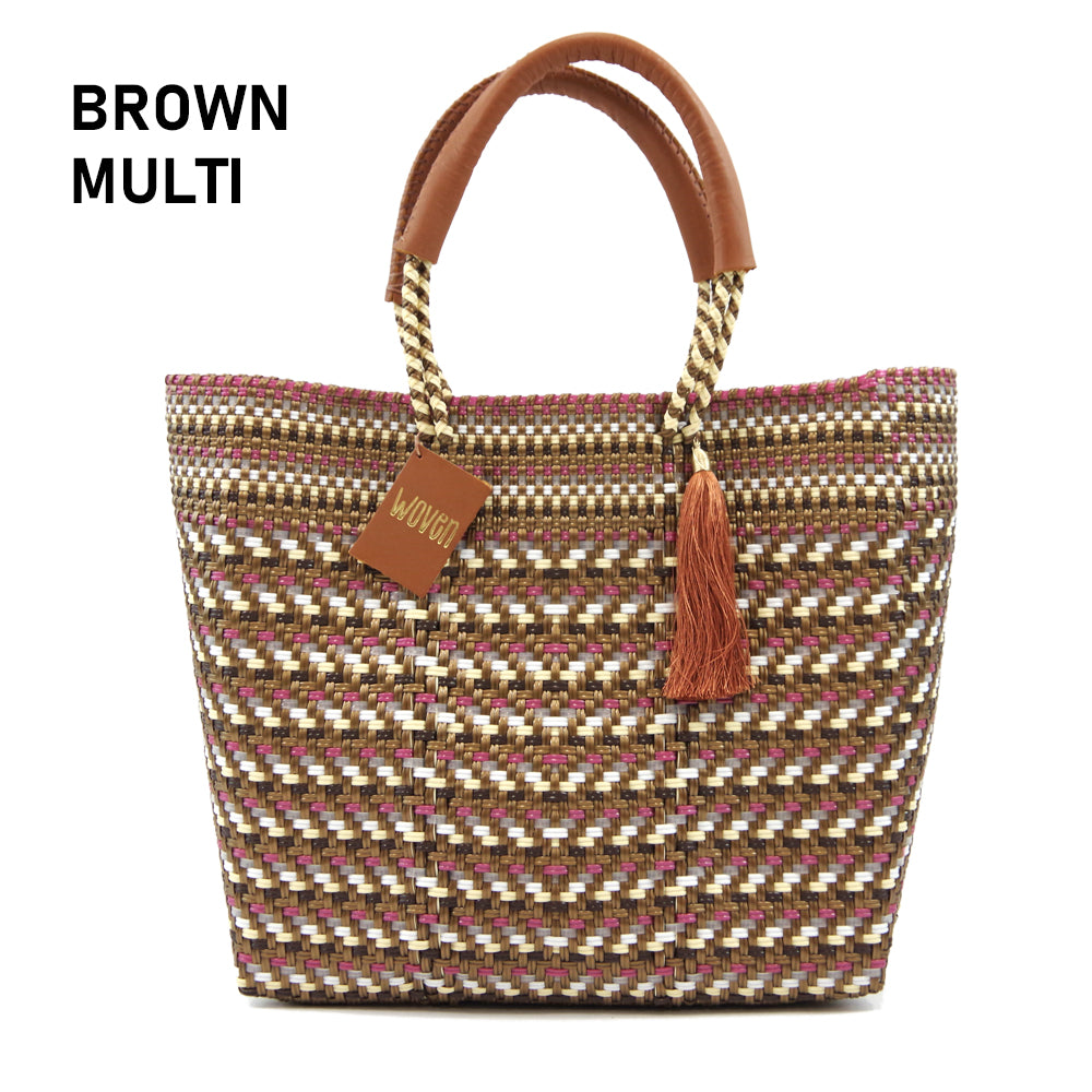 【WOVEN ウーヴン】Middle Tote ミドルトート メキシコ製 バスケットバッグ メルカドバッグ