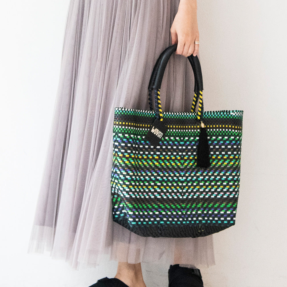 【WOVEN ウーヴン】Middle Tote ミドルトート メキシコ製 バスケットバッグ メルカドバッグ