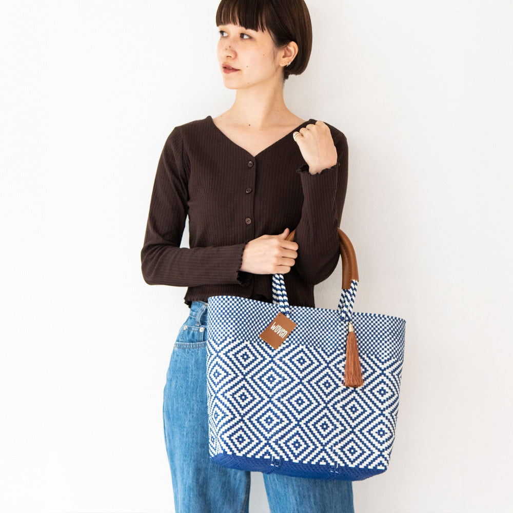 【WOVEN ウーヴン】Middle Tote ミドルトート メキシコ製 バスケットバッグ メルカドバッグ