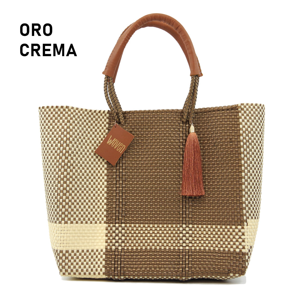 【WOVEN ウーヴン】Middle Tote ミドルトート メキシコ製 バスケットバッグ メルカドバッグ