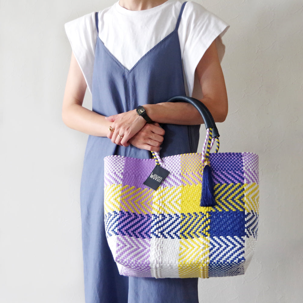 【WOVEN ウーヴン】Middle Tote ミドルトート メキシコ製 バスケットバッグ メルカドバッグ