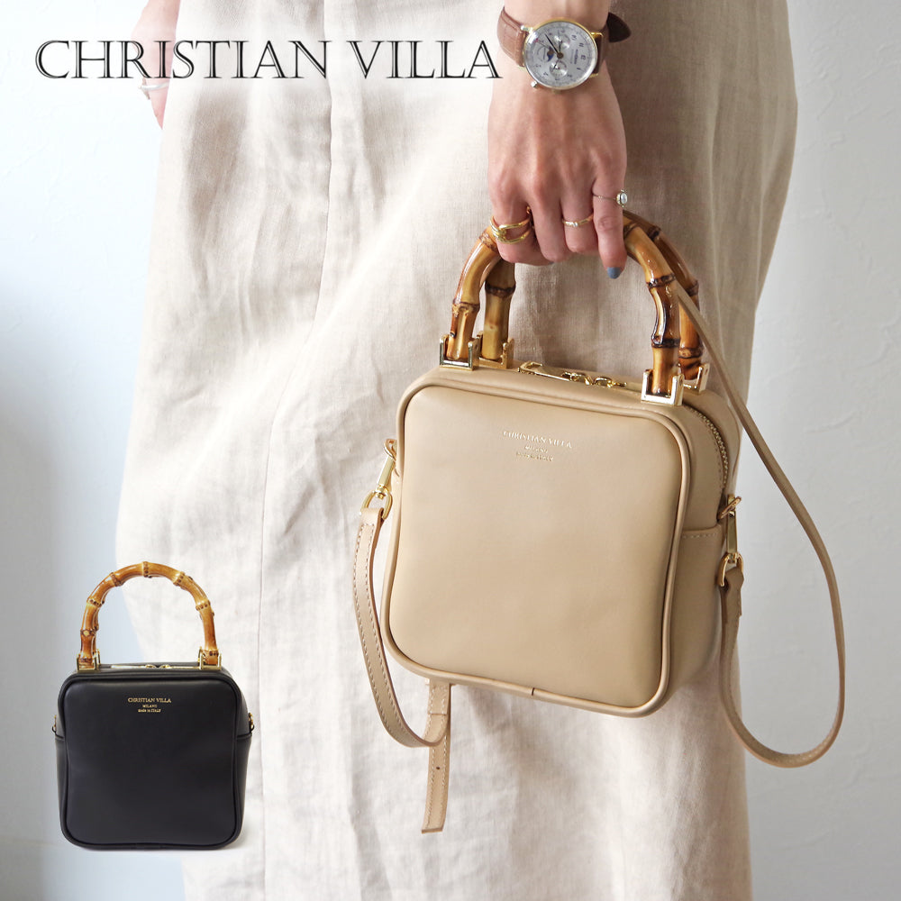 CHRISTIAN VILLA クリスチャン ヴィラ 【FRANCESCA SQUARE CAMERA BAG 4923 HERO】 スクエ