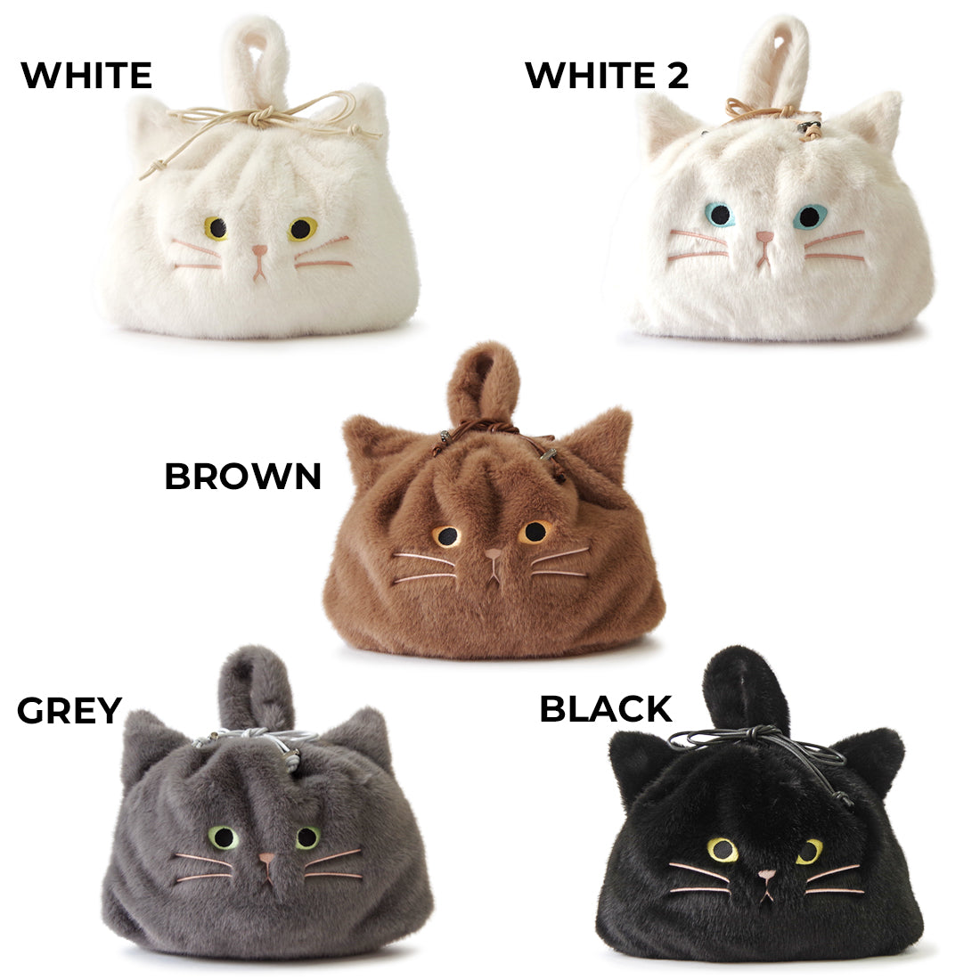 【売上の一部を寄付|保護犬猫支援】WOVEN ウーヴン 【ECO FUR NEKO FACE BAG】 エコファーねこ2WAYバッグ