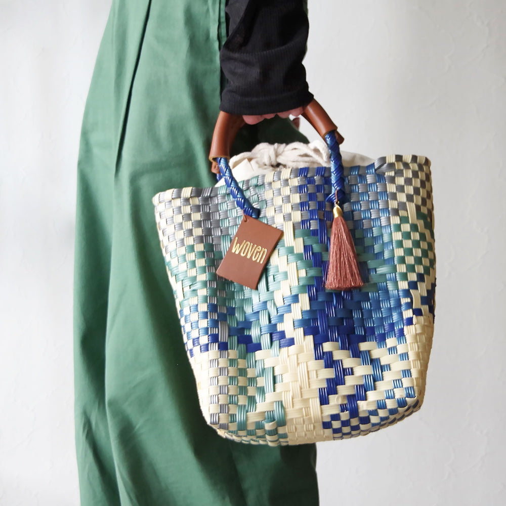 【WOVEN ウーヴン】ミニトートバッグ メキシコ製 バスケットバッグ メルカドバッグ