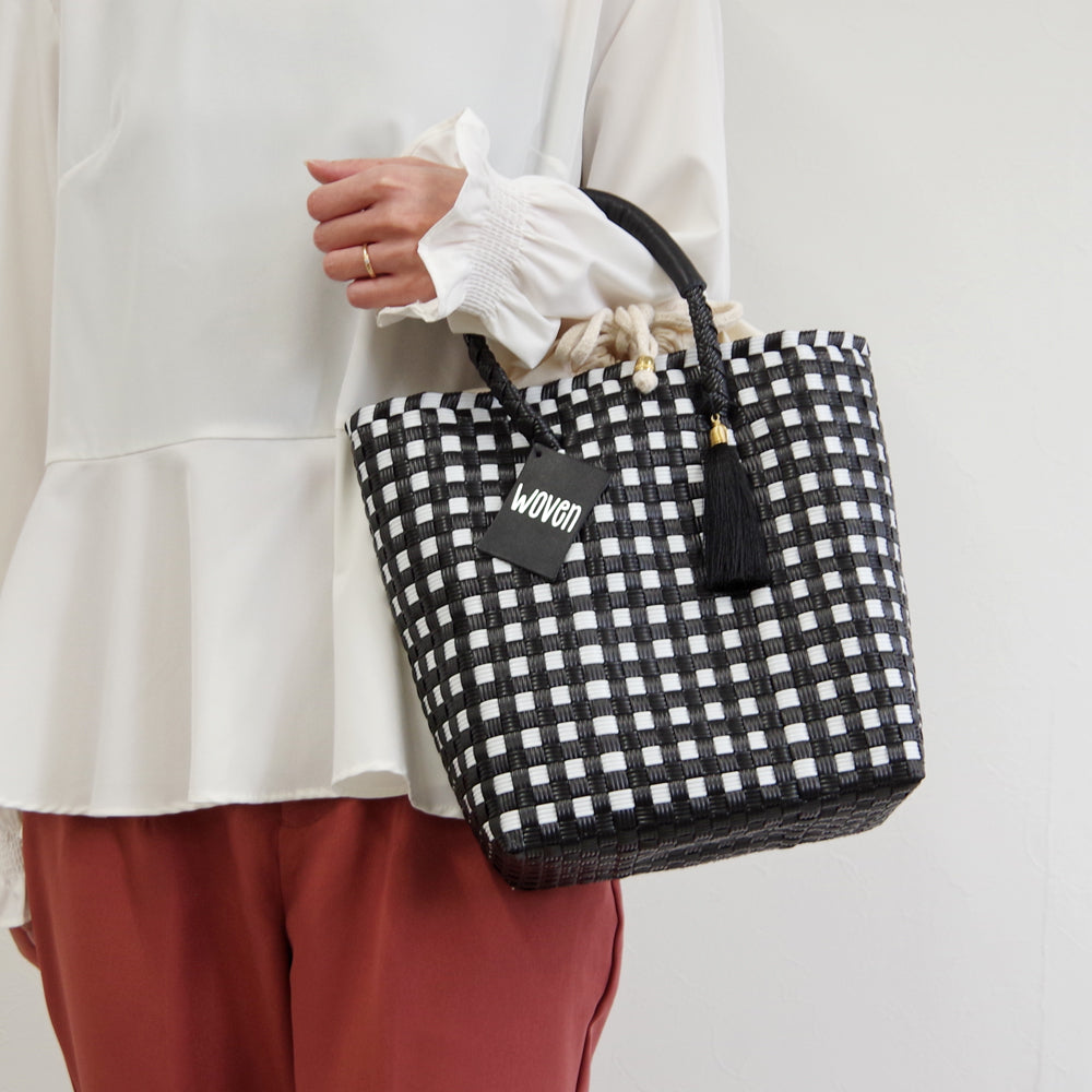 【WOVEN ウーヴン】ミニトートバッグ メキシコ製 バスケットバッグ メルカドバッグ