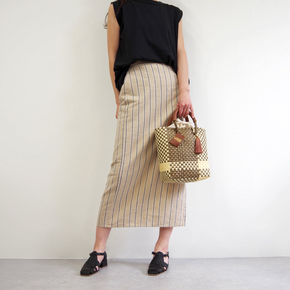 【WOVEN ウーヴン】ミニトートバッグ メキシコ製 バスケットバッグ メルカドバッグ