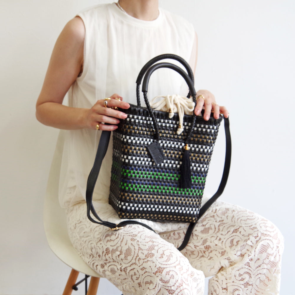 【WOVEN ウーヴン】Petite Shoulder Tote プティショルダートート メルカドバッグ ミニショルダートート メキシコ製 カゴバッグ ショルダーバッグ