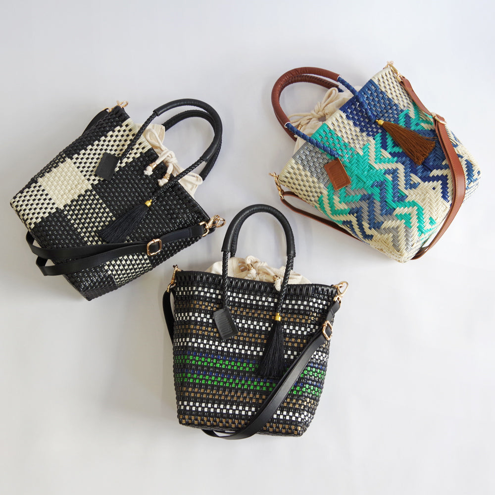 【WOVEN ウーヴン】Petite Shoulder Tote プティショルダートート メルカドバッグ ミニショルダートート メキシコ製 カゴバッグ ショルダーバッグ