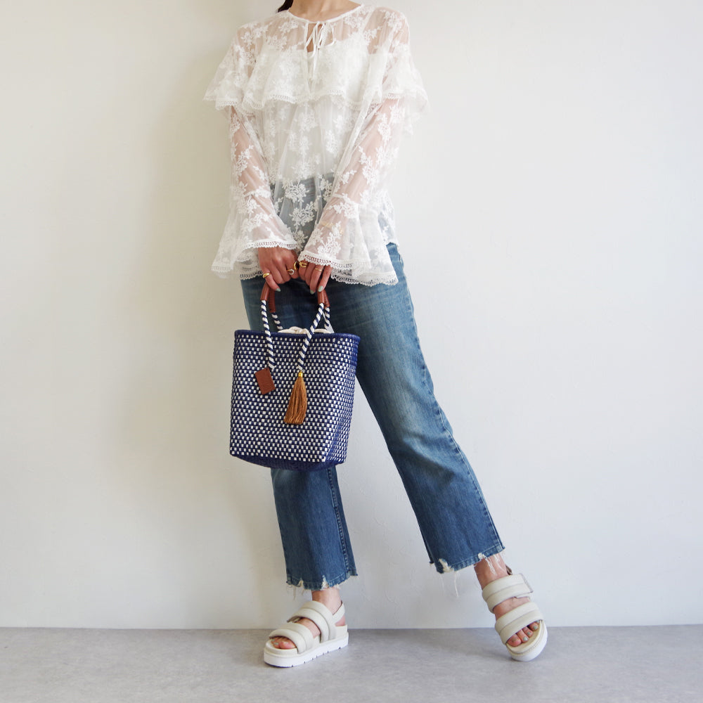 【WOVEN ウーヴン】メルカドバッグ ミニトート【MERCADO BAG MINI TOTE】 メキシコ製 カゴバッグ