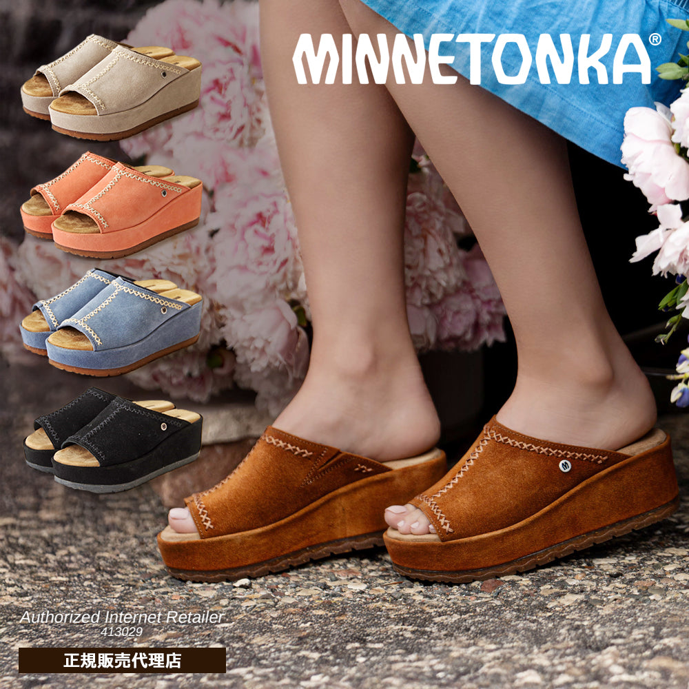 【特典付き】【MINNETONKA ミネトンカ】正規販売代理店 正規品 【PAISLEE】 ウェッジソール スライドサンダル 【565001 565467 565211 565829 565263】