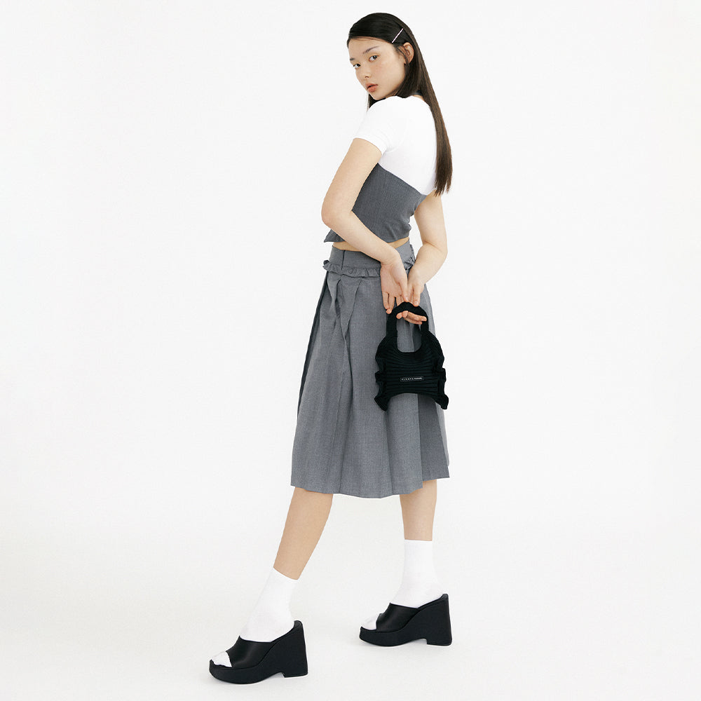 PLEATS MAMA ラッフルミニトートバッグ 【RUFFLE MINI TOTE BAG】 ミニバッグ ニットバッグ