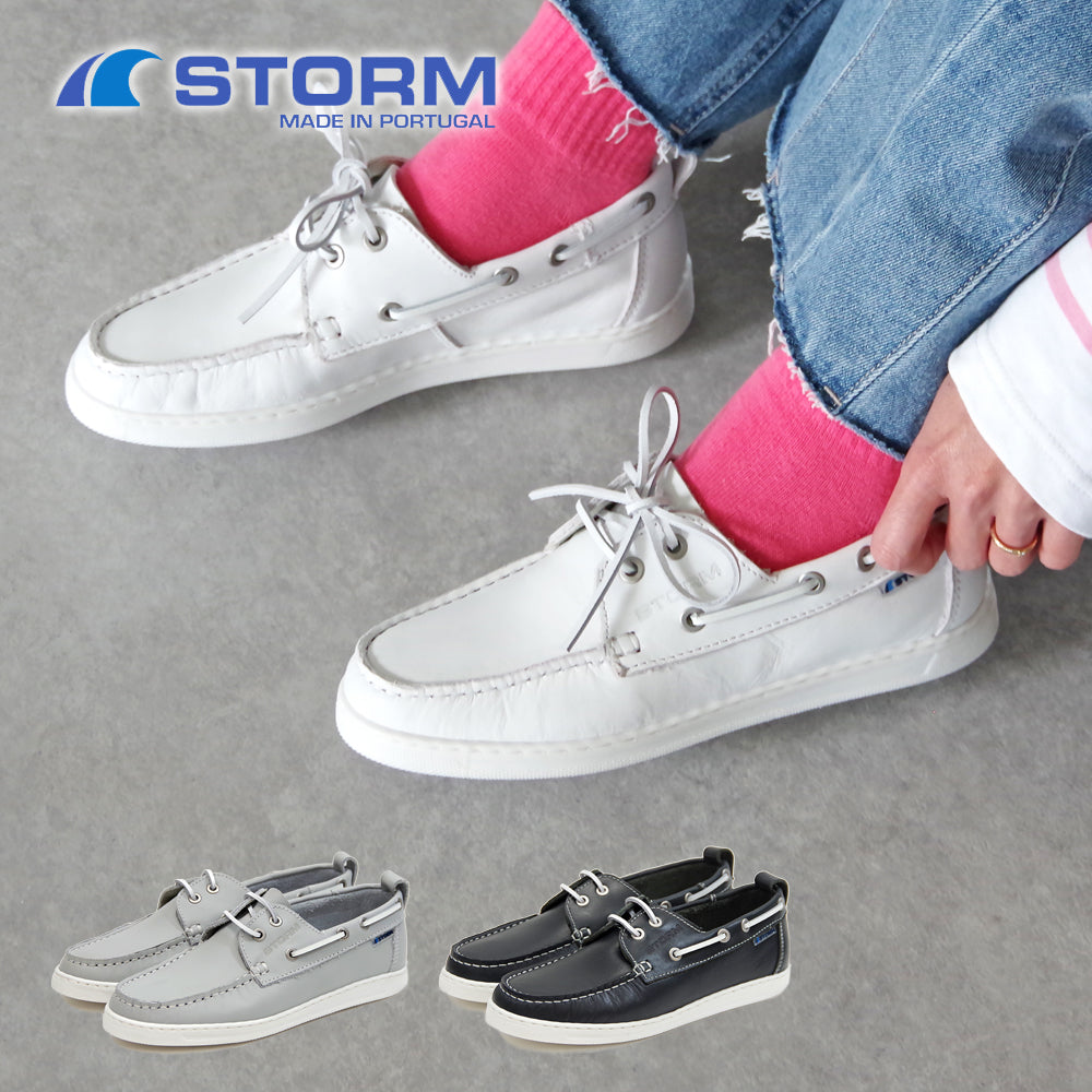 【STORM ストーム】デッキシューズ 【B2385 TIGRE】本革 モカシン レディース