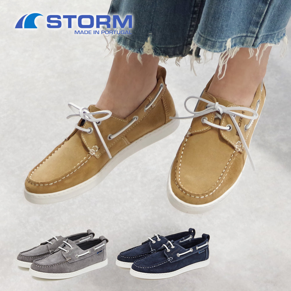 【STORM ストーム】デッキシューズ 【B2385 TIGRE】本革 モカシン レディース スエード
