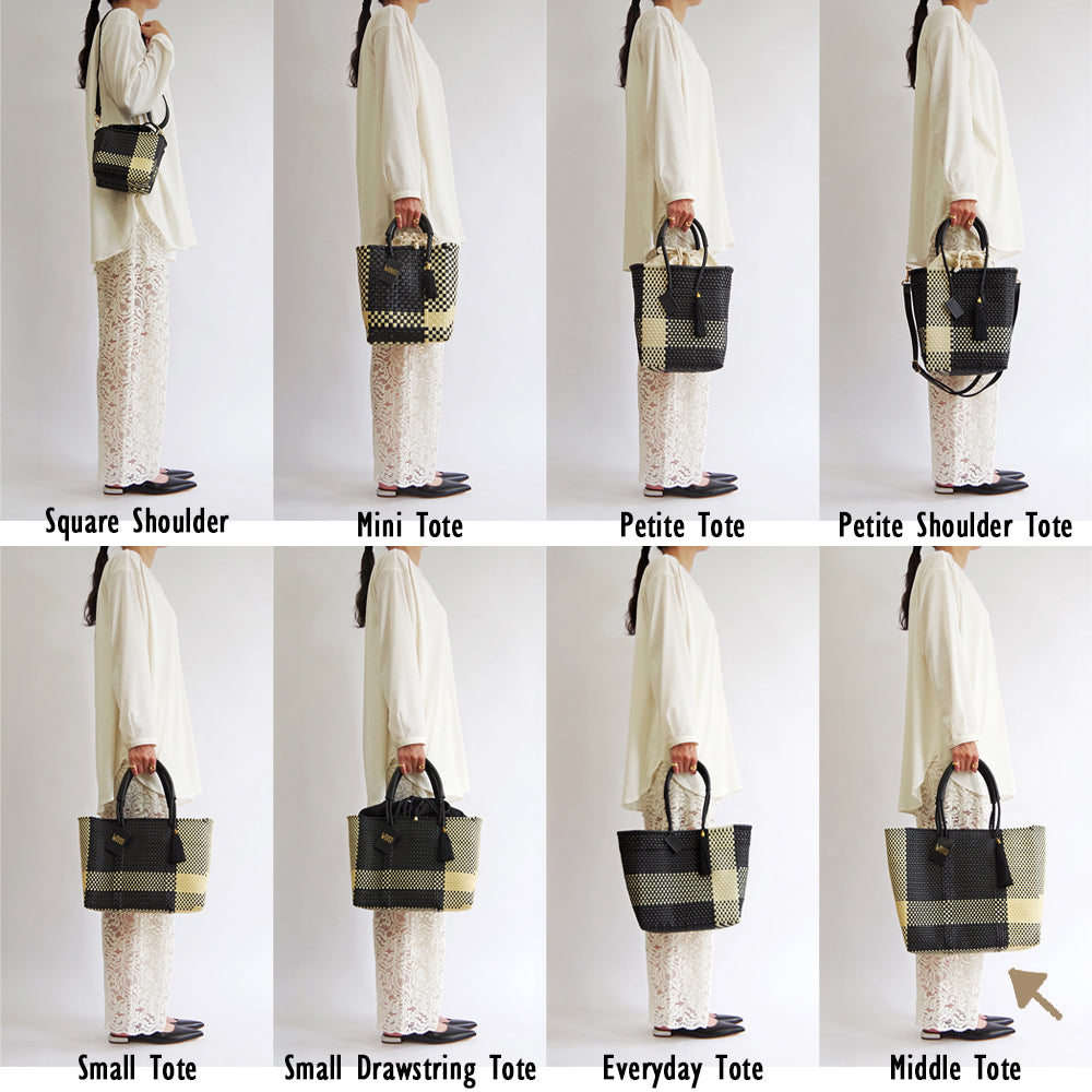 【WOVEN ウーヴン】Middle Tote ミドルトート メキシコ製 バスケットバッグ メルカドバッグ