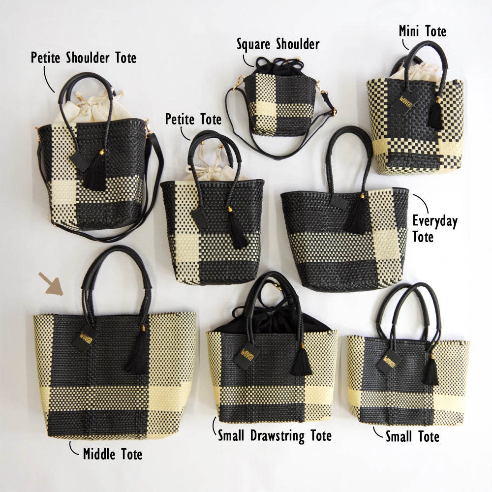 【WOVEN ウーヴン】Middle Tote ミドルトート メキシコ製 バスケットバッグ メルカドバッグ
