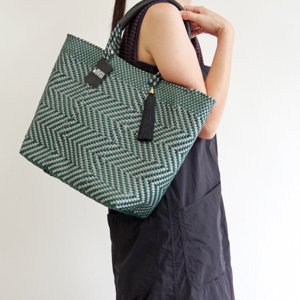 【WOVEN ウーヴン】Middle Tote ミドルトート メキシコ製 バスケットバッグ メルカドバッグ