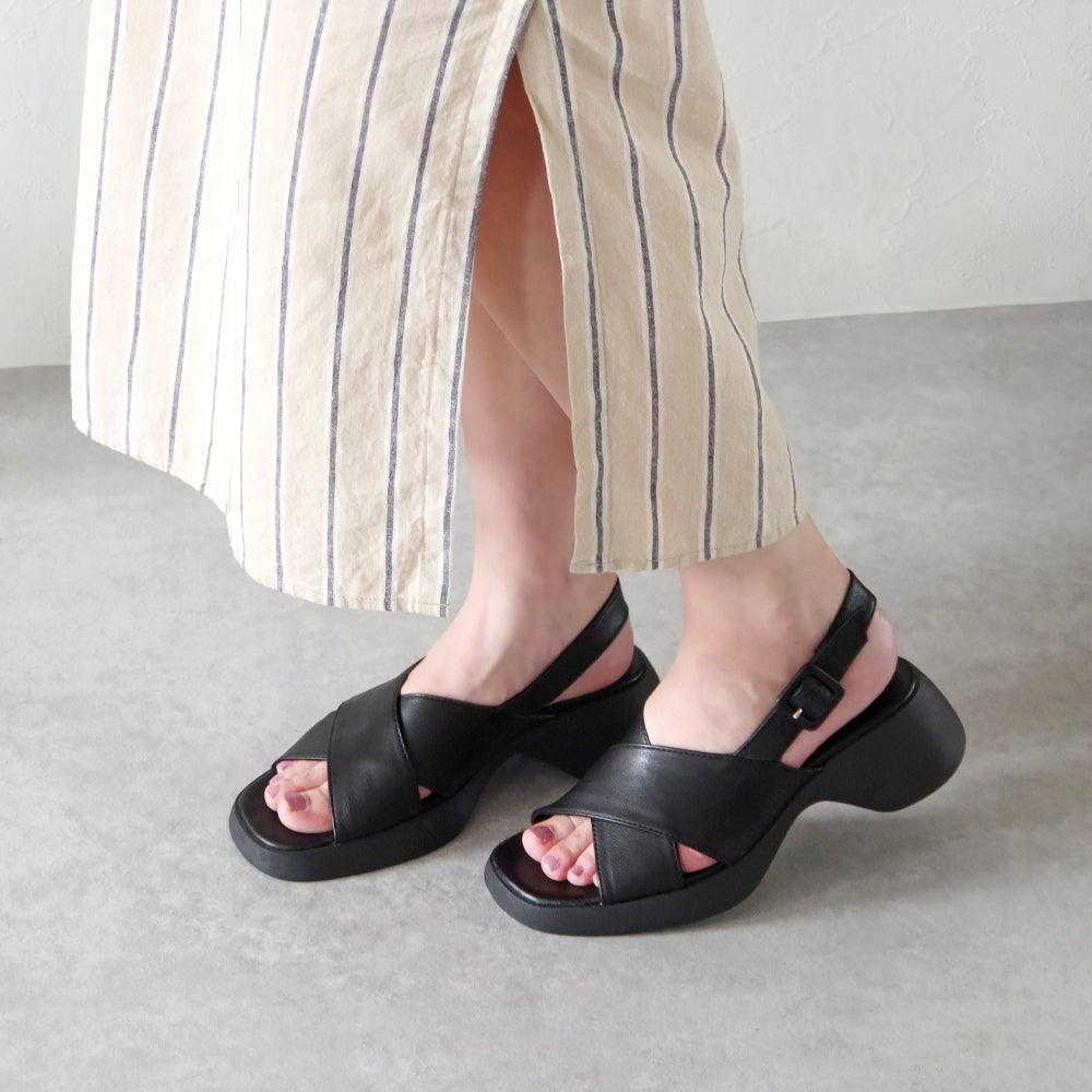 【BUENO SHOES ブエノシューズ】 バッグストラップサンダル 【Y9300】 トルコ製 クロスベルト サンダル つっかけ ストラップ 厚底
