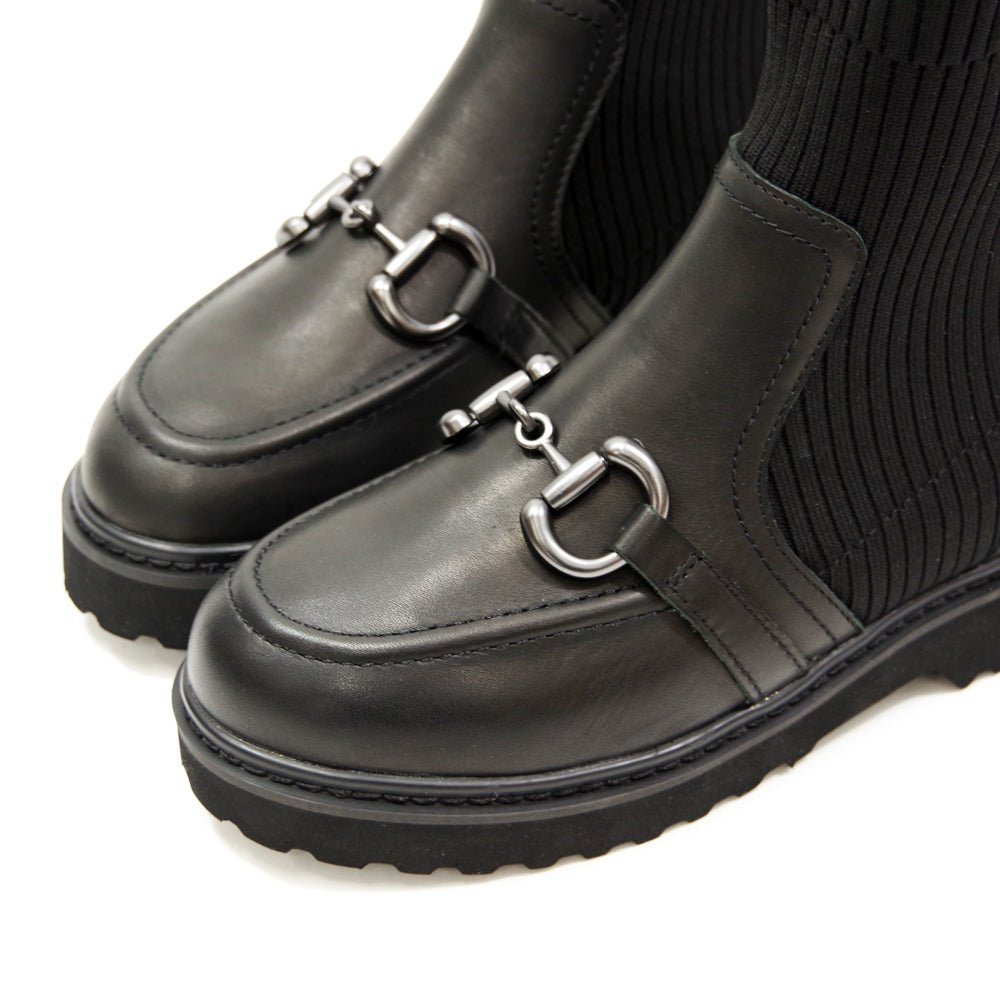 【ミネトンカ MINNETONKA】正規販売代理店 正規品 リブニットビットブーツ【18M20】