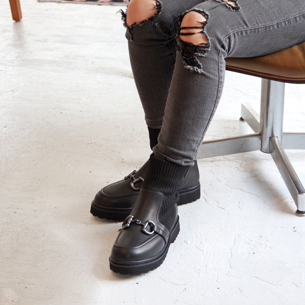 【ミネトンカ MINNETONKA】正規販売代理店 正規品 リブニットビットブーツ【18M20】