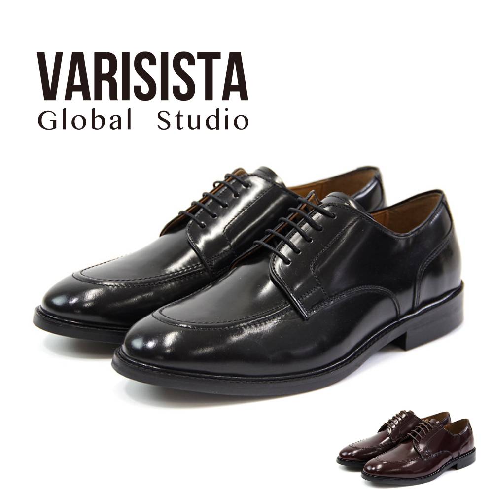 【VARISISTA Global Studio ヴァリジスタグローバルスタジオ】レザーUチップシューズ(250041)