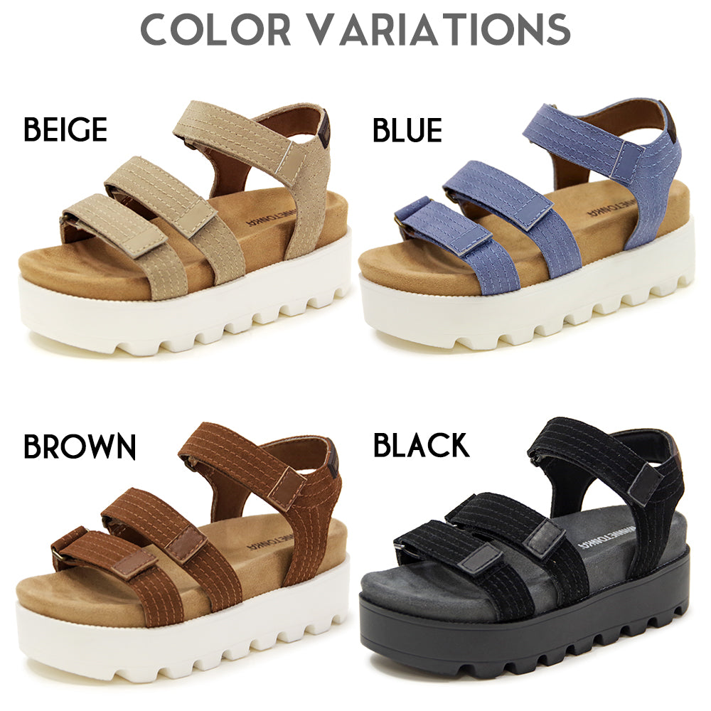 【ミネトンカ MINNETONKA】正規販売代理店 正規品 ベルクロボリュームサンダル【23M04】