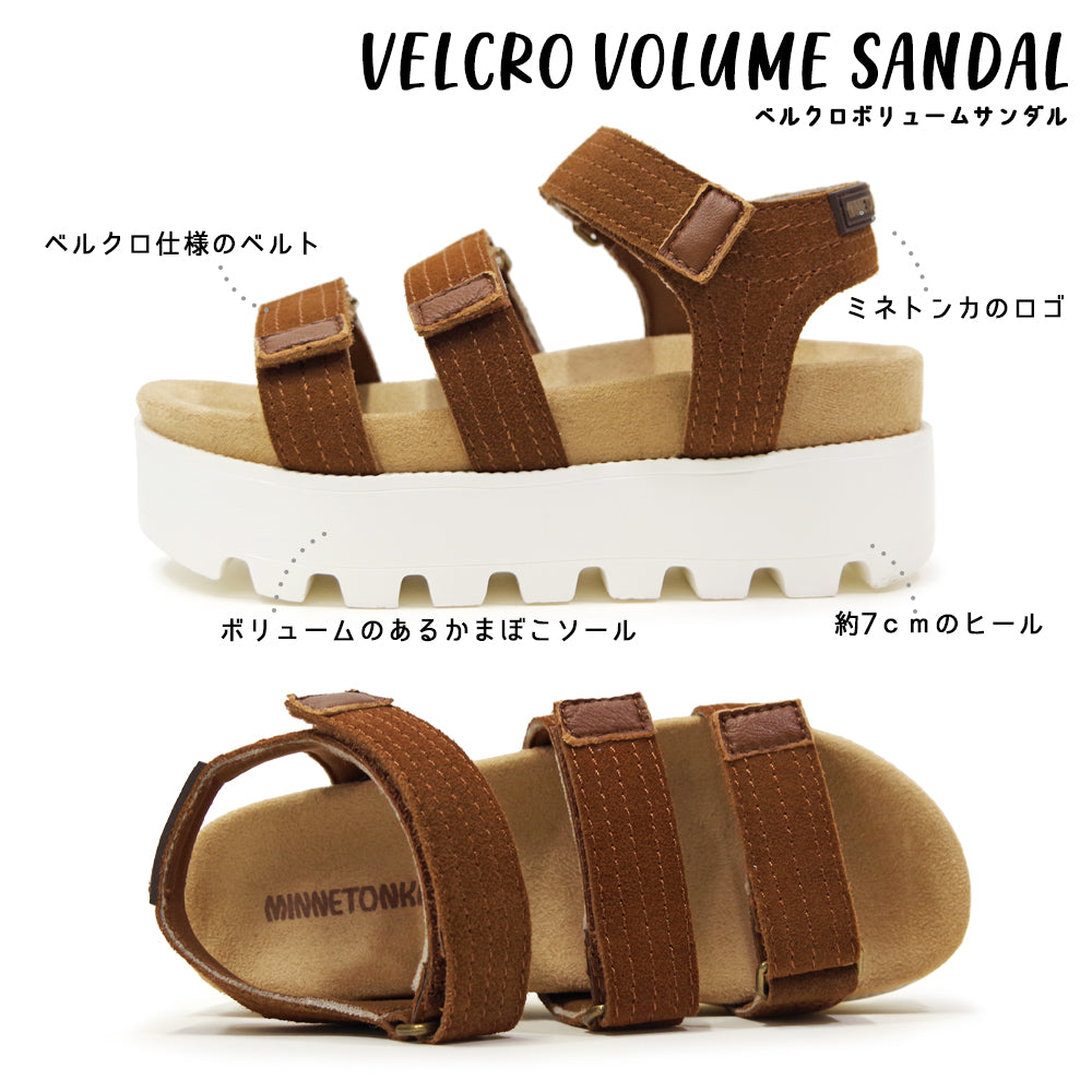 【ミネトンカ MINNETONKA】正規販売代理店 正規品 ベルクロボリュームサンダル【23M04】