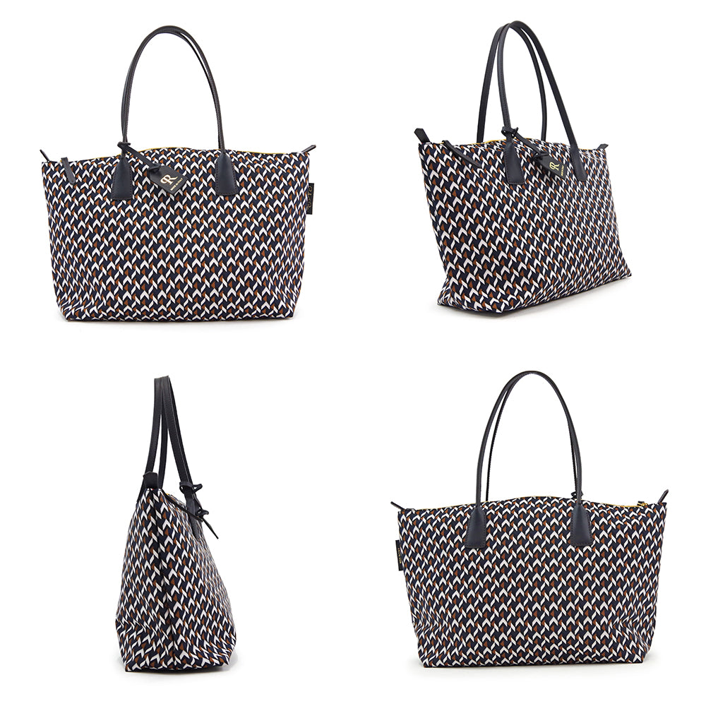 【ROBERTA PIERI ロベルタピエリ】イタリア製 【LT】KAGO カゴ LARGE TOTE ラージトート トートバッグ 撥水加工 ファスナー