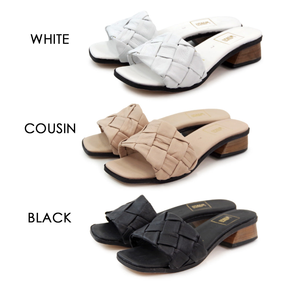 【WOVEN ウーヴン】メキシコ製 メキシコ製 レザー スクエアーサンダル【ZUM】全3色