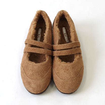 【MINNETONKA ミネトンカ】正規販売代理店 正規品 【26M07】 ダブルストラップボアバレエシューズ