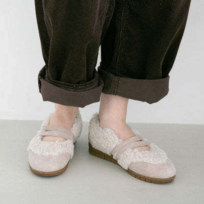 【MINNETONKA ミネトンカ】正規販売代理店 正規品 【26M07】 ダブルストラップボアバレエシューズ