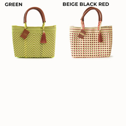 【WOVEN ウーヴン】メキシコ製 バスケットバッグ メルカドバッグ かごバッグ