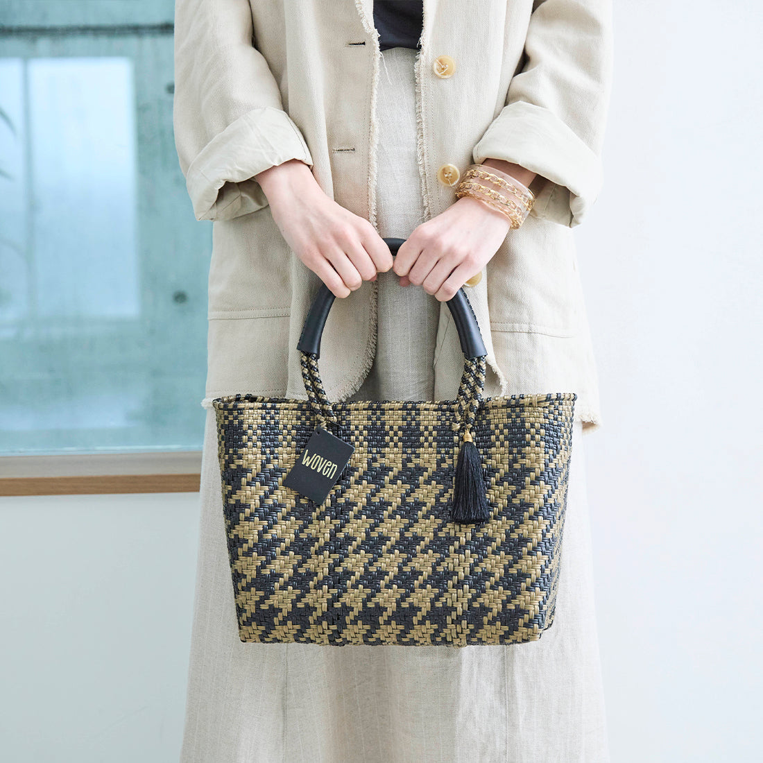 WOVEN ウーヴン Small Tote スモールトート メルカドバッグ マルシェバッグ 旅行 レジャー 夏コーデ デイリー使い