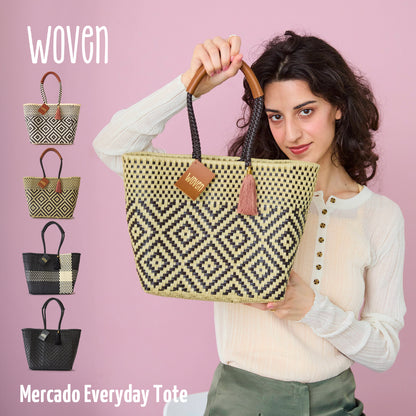 WOVEN ウーヴン Everyday Tote エブリデイトート メルカドバッグ 旅行 レジャー 夏コーデ デイリー使い 軽量 裏地付き