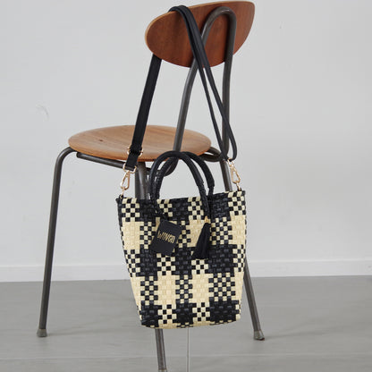 【WOVEN ウーヴン】Mini Shoulder Tote ミニショルダートート メルカドバッグ 旅行 レジャー 夏コーデ デイリー使い 軽量 裏地付き ミニバッグ 肩掛け 斜め掛け