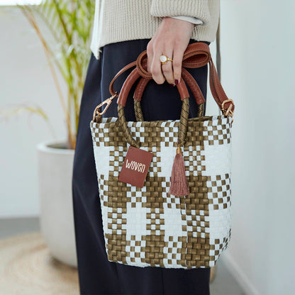 【WOVEN ウーヴン】Mini Shoulder Tote ミニショルダートート メルカドバッグ 旅行 レジャー 夏コーデ デイリー使い 軽量 裏地付き ミニバッグ 肩掛け 斜め掛け
