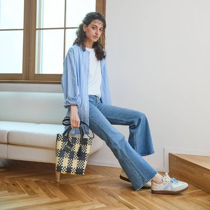 【WOVEN ウーヴン】Mini Shoulder Tote ミニショルダートート メルカドバッグ 旅行 レジャー 夏コーデ デイリー使い 軽量 裏地付き ミニバッグ 肩掛け 斜め掛け