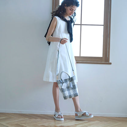 【WOVEN ウーヴン】Mini Shoulder Tote ミニショルダートート メルカドバッグ 旅行 レジャー 夏コーデ デイリー使い 軽量 裏地付き ミニバッグ 肩掛け 斜め掛け