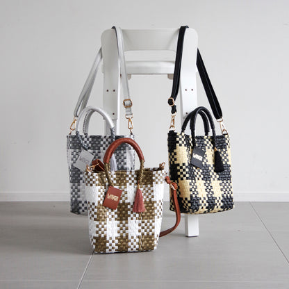 【WOVEN ウーヴン】Mini Shoulder Tote ミニショルダートート メルカドバッグ 旅行 レジャー 夏コーデ デイリー使い 軽量 裏地付き ミニバッグ 肩掛け 斜め掛け