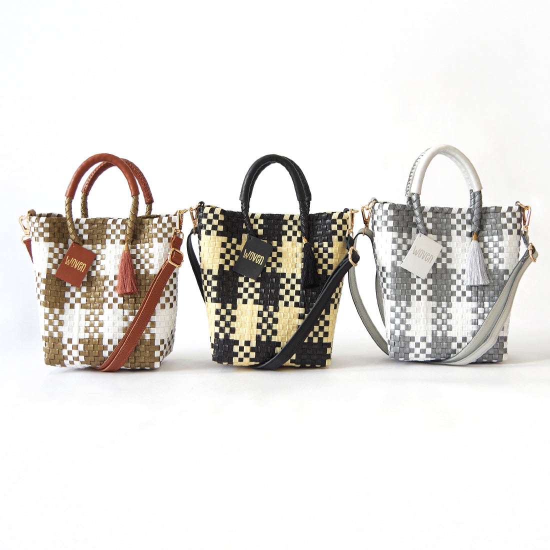 【WOVEN ウーヴン】Mini Shoulder Tote ミニショルダートート メルカドバッグ 旅行 レジャー 夏コーデ デイリー使い 軽量 裏地付き ミニバッグ 肩掛け 斜め掛け