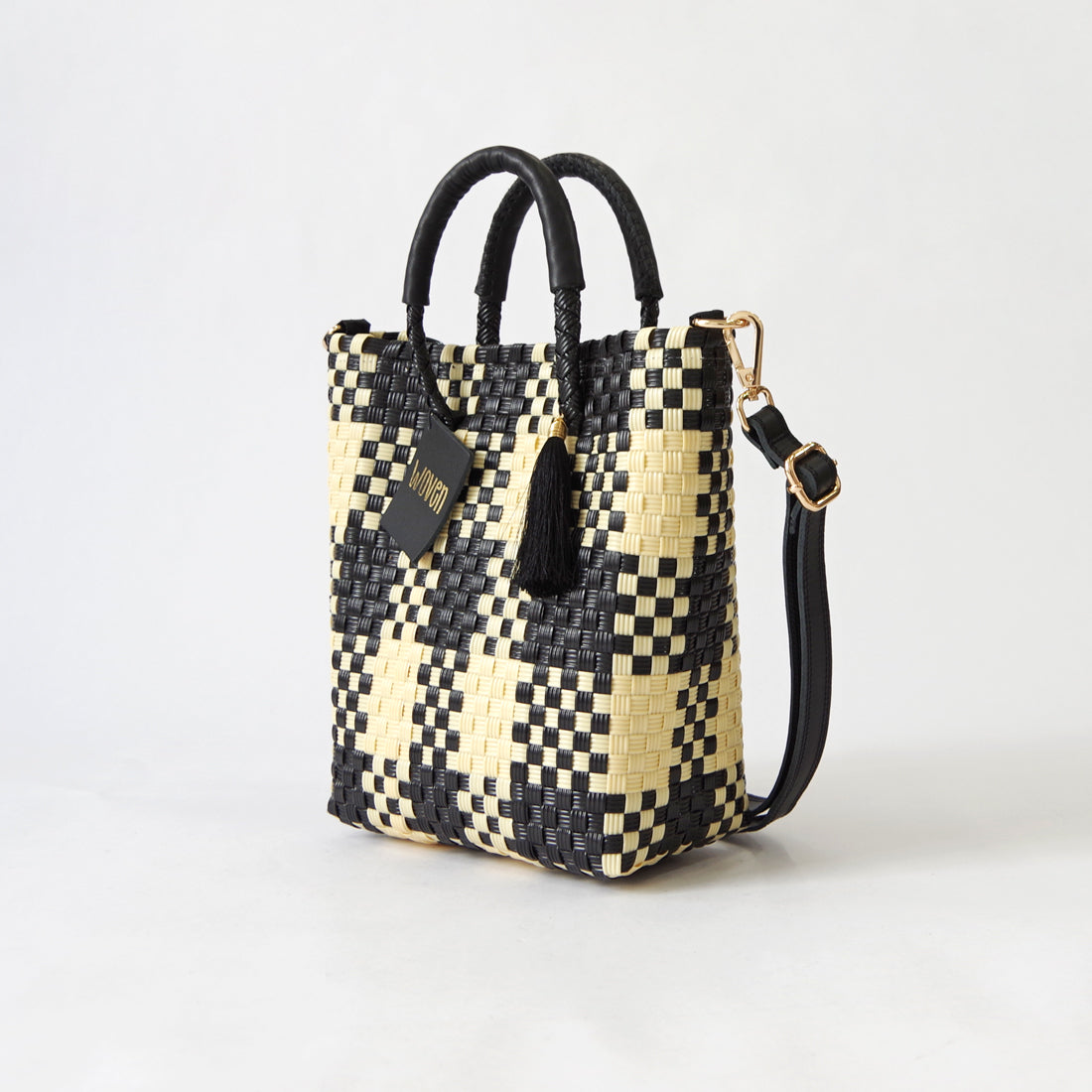 【WOVEN ウーヴン】Mini Shoulder Tote ミニショルダートート メルカドバッグ 旅行 レジャー 夏コーデ デイリー使い 軽量 裏地付き ミニバッグ 肩掛け 斜め掛け
