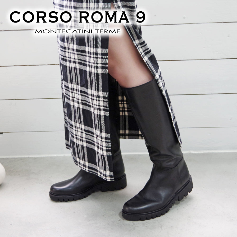 【CORSO ROMA コルソローマ ノーヴェ】ロングブーツ【4405/31】ラウンドトゥ トラックソール