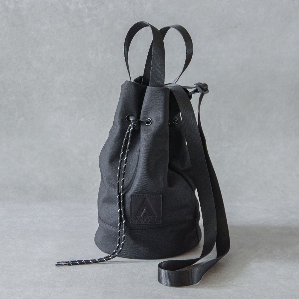 【ASFVLT アスファルト】DRAWSTRING SHOULDER BAG BLACK