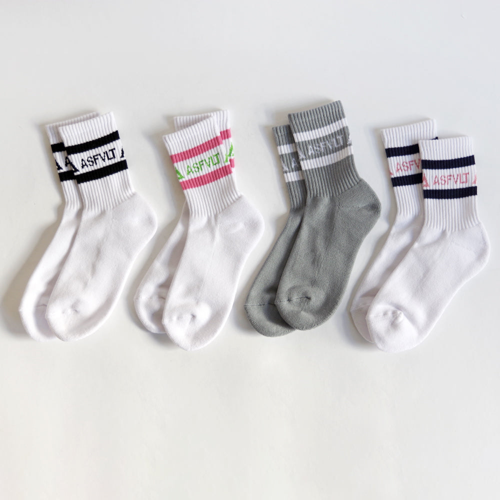 【ASFVLT アスファルト】【LINE SOCKS】GREY×WHITE