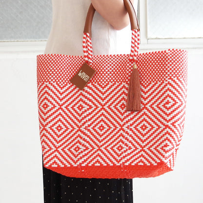 【WOVEN ウーヴン】Middle Tote ミドルトート メキシコ製 バスケットバッグ メルカドバッグ